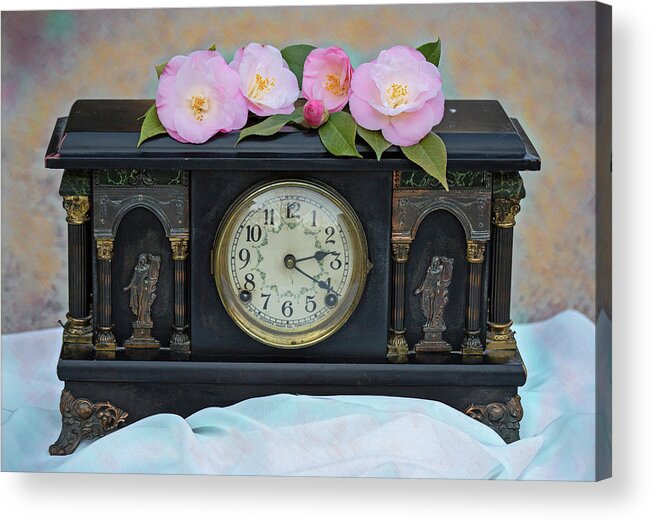Vintage Acrylic Print featuring the photograph Grandmothers Clock by Gina Fitzhugh
