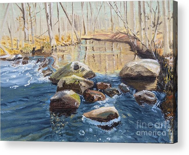Creek Acrylic Print featuring the painting Honey Creek by Deborah Bergren