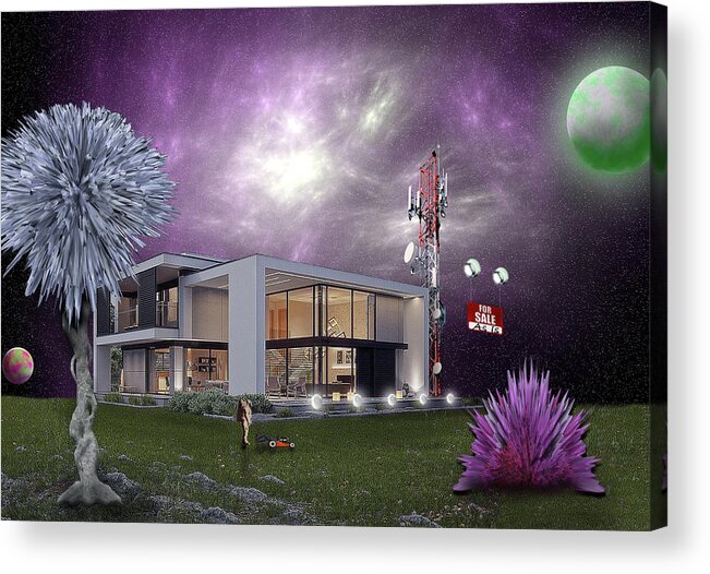 House Acrylic Print featuring the digital art House For Sale by James Shaw