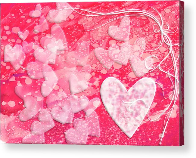 Hearts Acrylic Print featuring the mixed media Icing on the Cake by Moira Law
