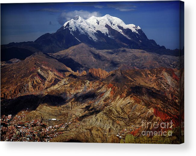 Illimani Acrylic Print featuring the photograph Illimani by David Little-Smith