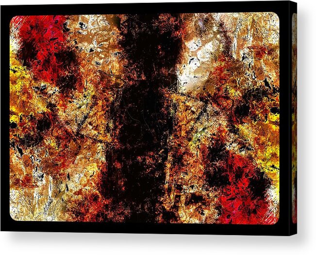 In Abstract Photograph Frame Red Black Brown White Grey Sandiego California Iphone Ipad-air Acrylic Print featuring the digital art In Abstract by Kathleen Boyles