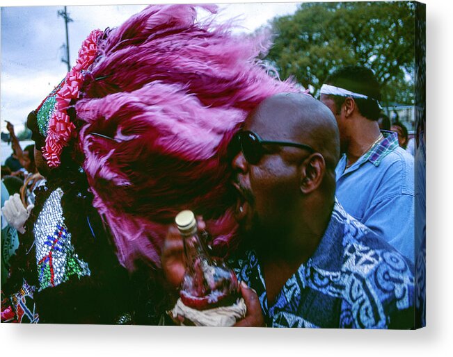Mardi Gras Acrylic Print featuring the photograph The Second Line - Mardi Gras Black Indian Parade, New Orleans by Earth And Spirit