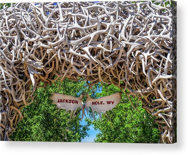 Downtown Jackson Hole Antlers Acrylic Print featuring the photograph Jackson Hole Antlers by Dan Sproul