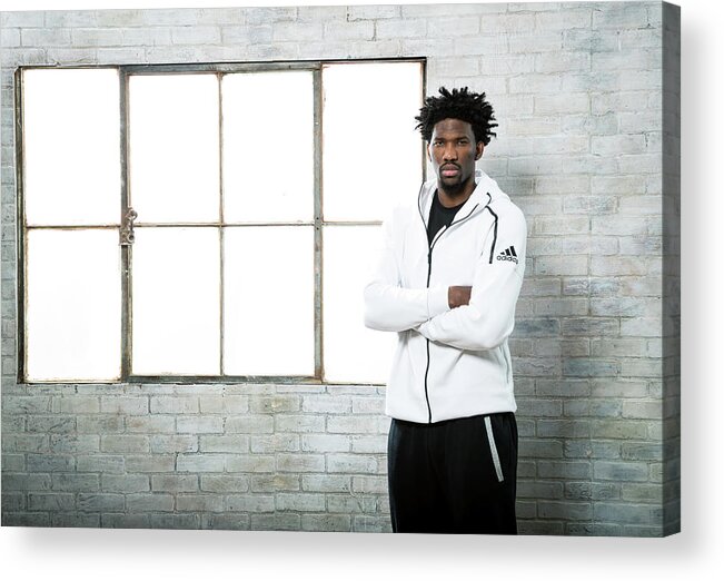 Joel Embiid Acrylic Print featuring the photograph Joel Embiid by Nathaniel S. Butler