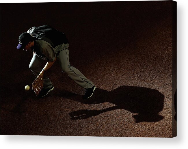 Ball Acrylic Print featuring the photograph Justin Morneau by Christian Petersen
