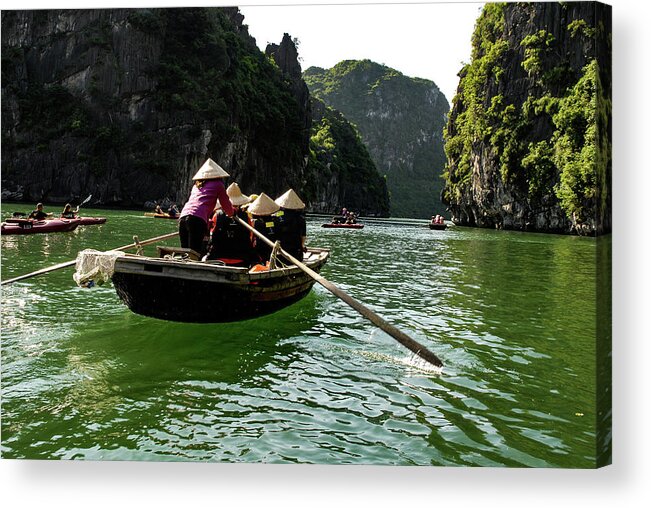 Vietnam Acrylic Print featuring the photograph Between Land And Sea - Bai Tu Long Bay, Vietnam by Earth And Spirit