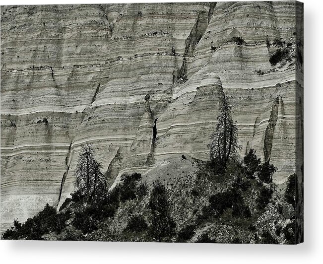 Tent Rocks Acrylic Print featuring the photograph Kasha-Katuwe Tent Rocks National Monument 4bw by Steven Ralser