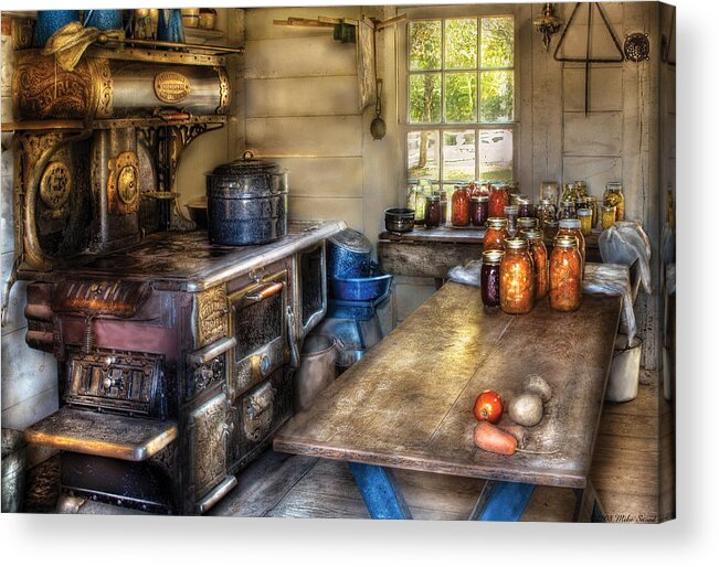 Kitchen Acrylic Print featuring the photograph Kitchen - Home Country Kitchen by Mike Savad