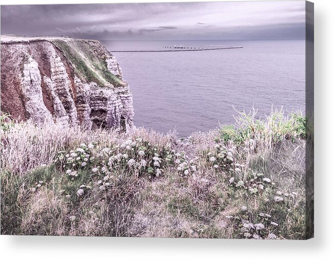 Normandy Acrylic Print featuring the photograph La Poterie Cap d'Antifer Cliffs 2 by Norma Brandsberg