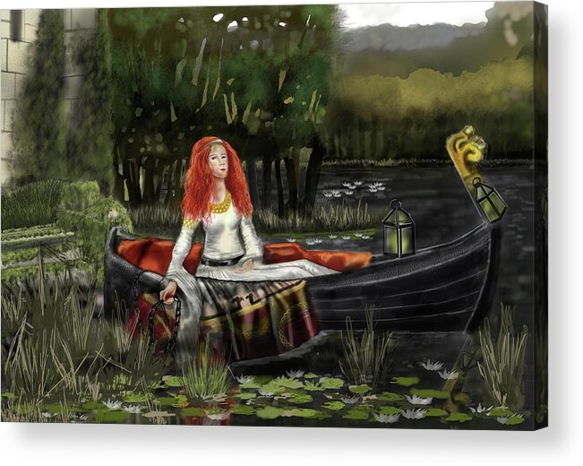 Scottish Legend Acrylic Print featuring the digital art Lady of Shalot 2017 by Rob Hartman