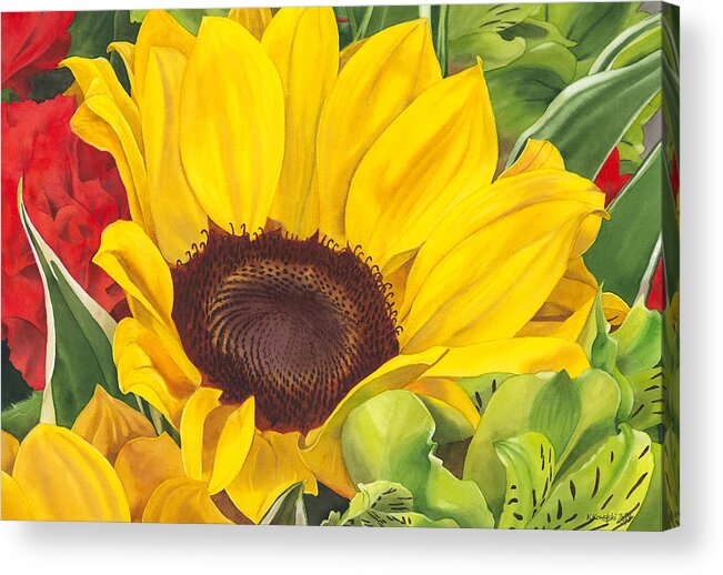 Flower Acrylic Print featuring the painting Let Me Brighten Your Day by Espero Art