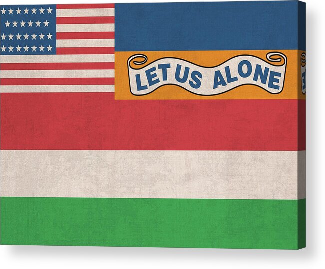 Let Us Alone Acrylic Print featuring the mixed media Let Us Alone Vintage State of Florida Flag by Design Turnpike