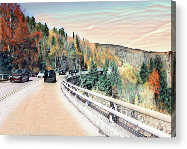 Linn Cove Viaduct Acrylic Print featuring the photograph Linn Cove Viaduct in Autumn by Michael Frank