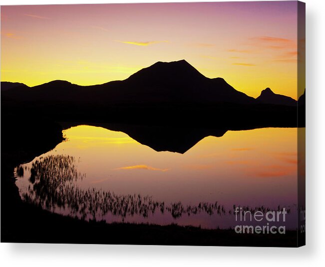 Silhouette Acrylic Print featuring the photograph Lochan an Ais sunset, Sutherland, Scotland by Neale And Judith Clark