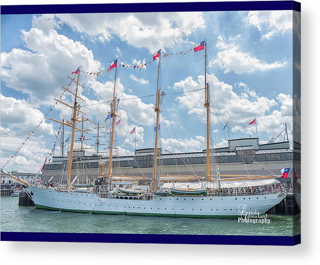 Tall Ship Acrylic Print featuring the photograph Lone Star Flag by Linda Constant