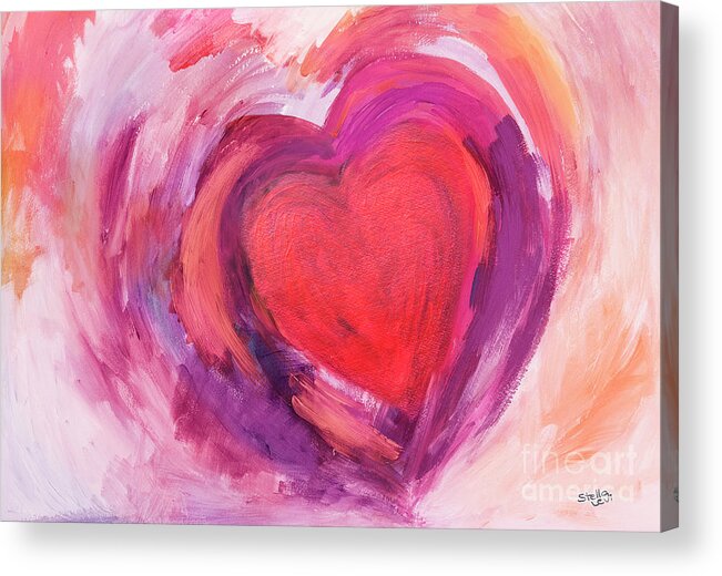 Heart Acrylic Print featuring the painting Loving by Stella Levi