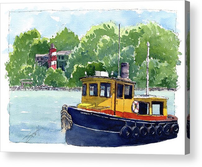 Watercolor Acrylic Print featuring the painting Maggie by Scott Brown