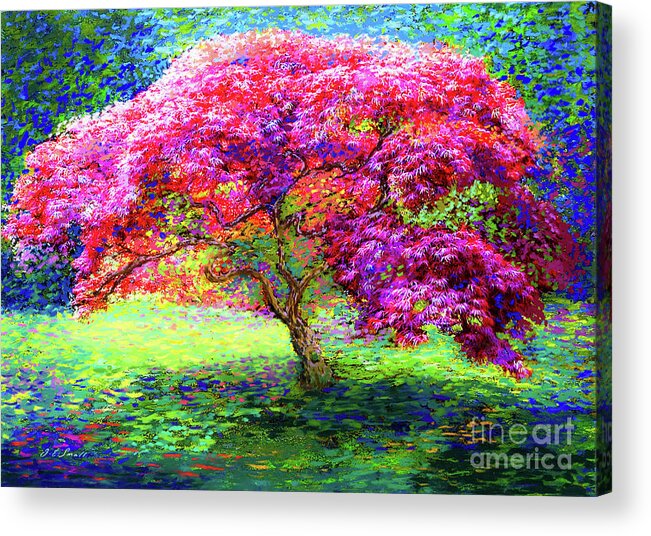 Tree Acrylic Print featuring the painting Maple Tree Magic by Jane Small