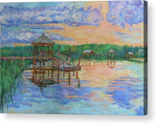 Landscape Acrylic Print featuring the painting Marsh View at Pawleys Island by Kendall Kessler