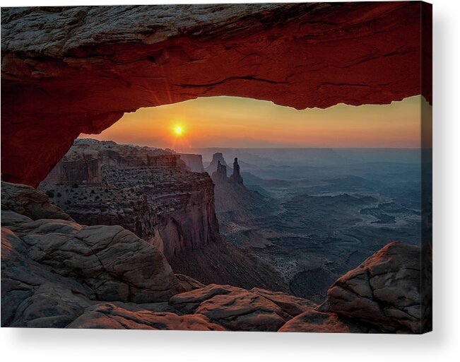 Mesa Arch Acrylic Print featuring the photograph Mesa Arch Sunrise by Darlene Bushue