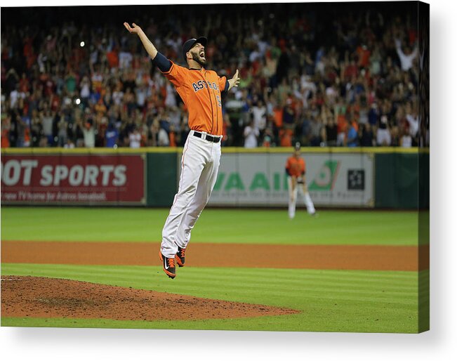 People Acrylic Print featuring the photograph Mike Fiers by Scott Halleran