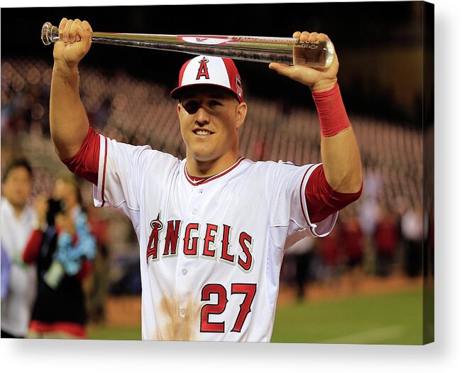 Mike Trout Acrylic Print featuring the photograph Mike Trout by Rob Carr