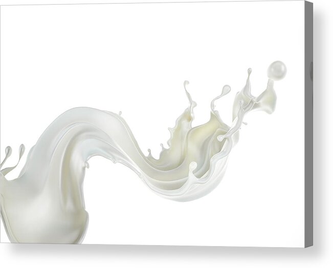 Milk Acrylic Print featuring the drawing Milk wave in the air, illustration by Leonello Calvetti/science Photo Library