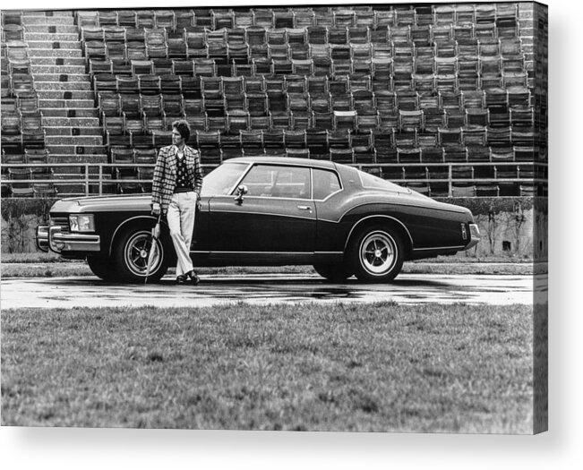 Car Acrylic Print featuring the photograph Model with a 1973 Buick Riviera by Peter Levy
