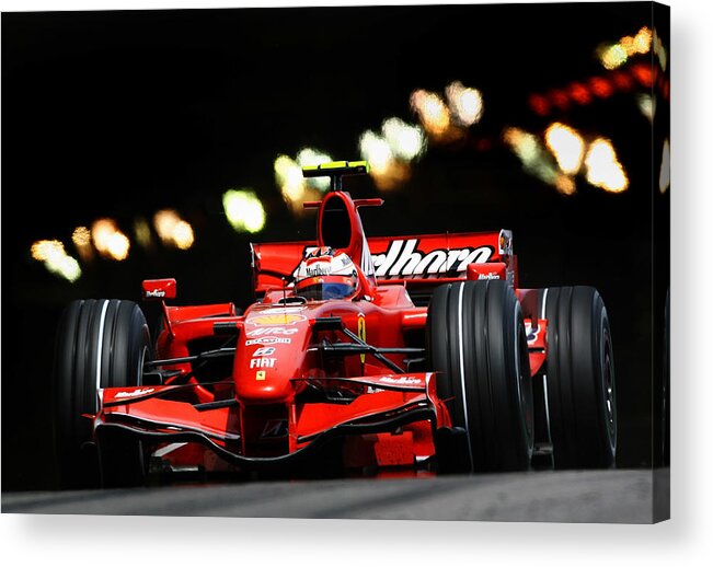 Ferrari Acrylic Print featuring the photograph Monaco Formula One Grand Prix: Race by Paul Gilham
