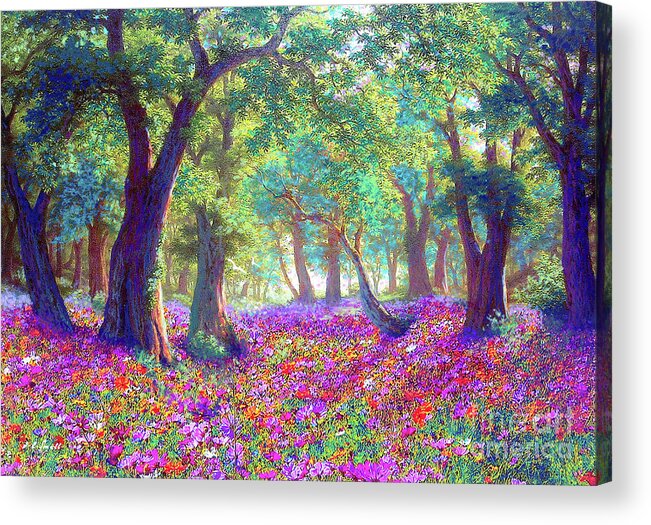 Landscape Acrylic Print featuring the painting Morning Dew by Jane Small