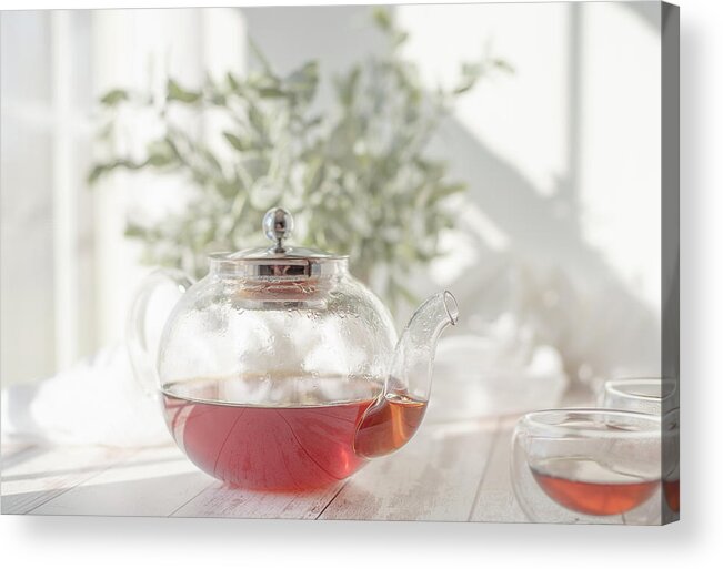 Tea Acrylic Print featuring the photograph Morning Tea by Lori Rowland