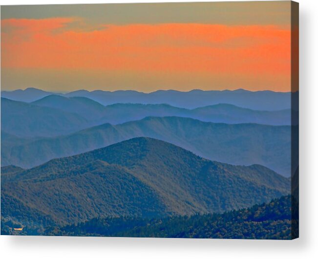 Mountains Acrylic Print featuring the photograph Mountains At Evening by Allen Nice-Webb