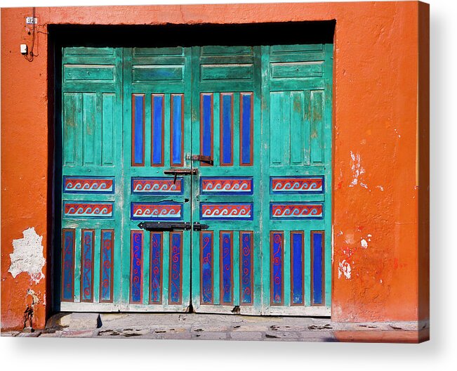Architectural Detail Acrylic Print featuring the photograph Multicolored Door by Eggers Photography