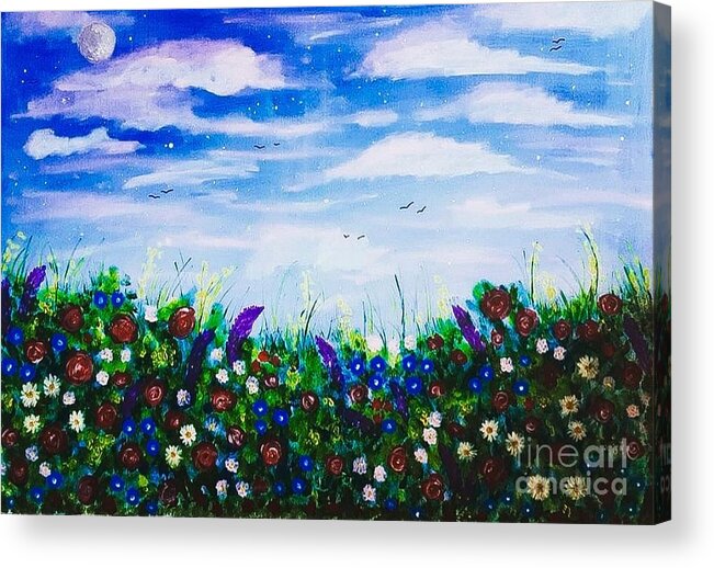 Flowers Acrylic Print featuring the painting NA Nr. 7 by Nomi Morina