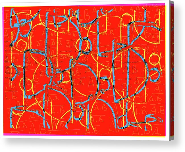 Abstract Acrylic Print featuring the drawing Nand Two by Revad Codedimages