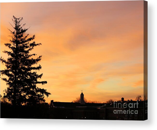 Sunrise Acrylic Print featuring the photograph Nathaniel Morton School at sunrise by Janice Drew