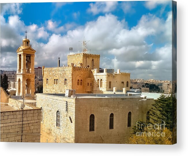 Religion Acrylic Print featuring the photograph Nativity Church from the Side by Munir Alawi