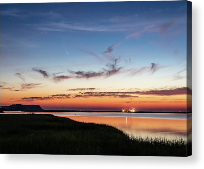 Photosbymch Acrylic Print featuring the photograph NEOWISE over Wallops Island by M C Hood