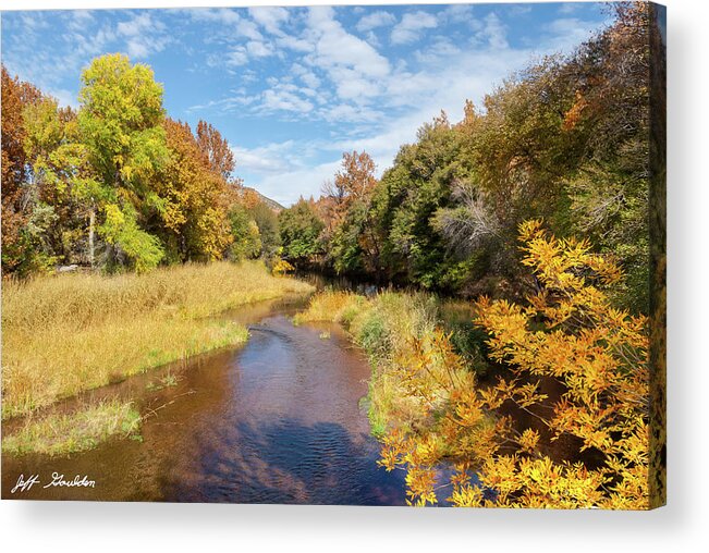Arizona Acrylic Print featuring the photograph Oak Creek in the Fall by Jeff Goulden