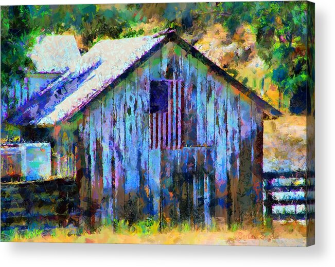 Barbara Snyder Acrylic Print featuring the digital art Old Glory Barn DP by Barbara Snyder