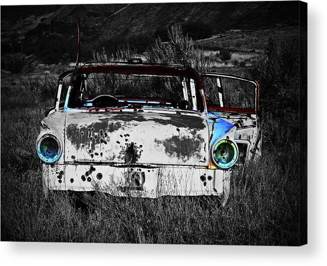  Acrylic Print featuring the digital art Old Rock Creek Car by Fred Loring