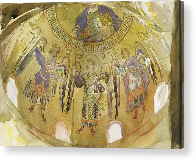 Angels Acrylic Print featuring the painting Original from The M by Celestial Images