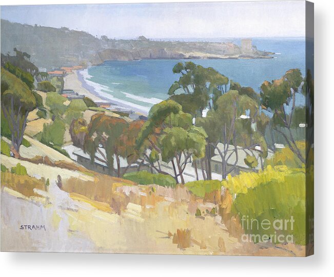 La Jolla Acrylic Print featuring the painting Overlooking La Jolla Shores by Paul Strahm