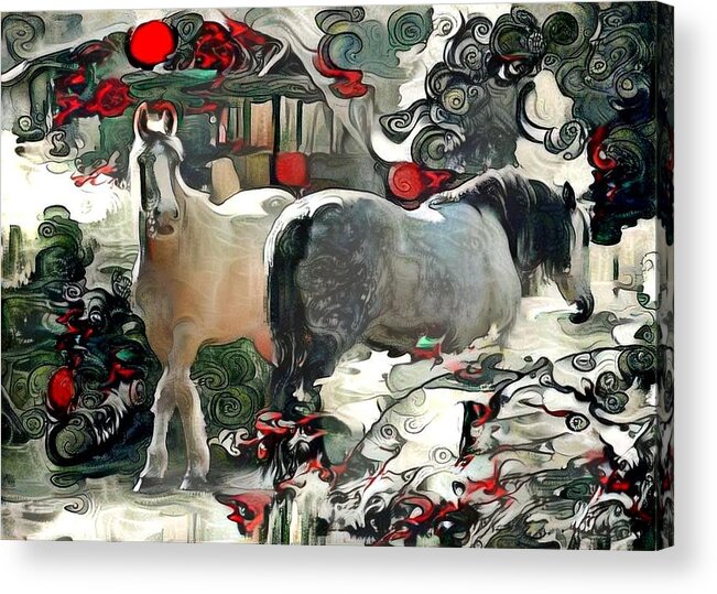 Belgian Horse Acrylic Print featuring the digital art Passing Fancy 2 by Listen To Your Horse