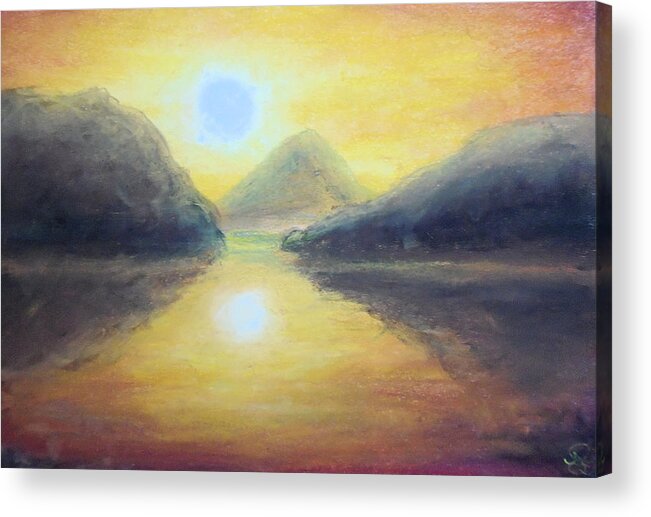 Sunset Acrylic Print featuring the painting Passionate Sea by Jen Shearer