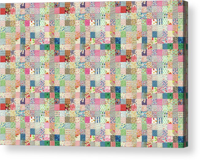 Quilt Acrylic Print featuring the photograph Patchwork Quilt - Vintage by Peggy Collins