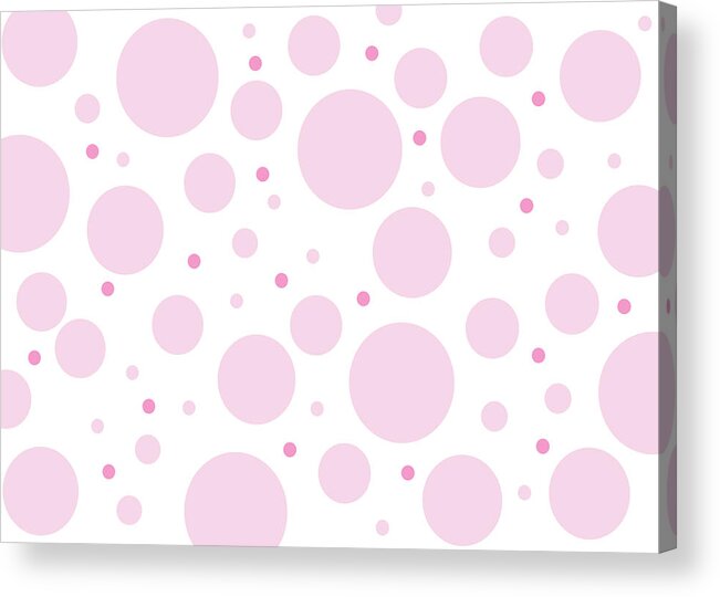 Pink Acrylic Print featuring the digital art Pink Polka Dots by Amelia Pearn