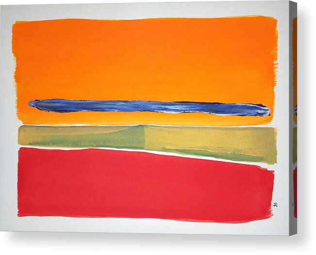 Watercolor Acrylic Print featuring the painting Prairie Fire by John Klobucher