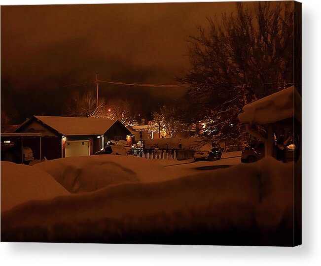 Storm Acrylic Print featuring the photograph Predawn After Snow by Scott Cordell